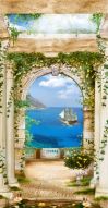 Фреска Вид на море и корабль в арке
