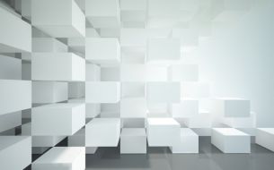 Фотообои Белые 3D кубы абстракция