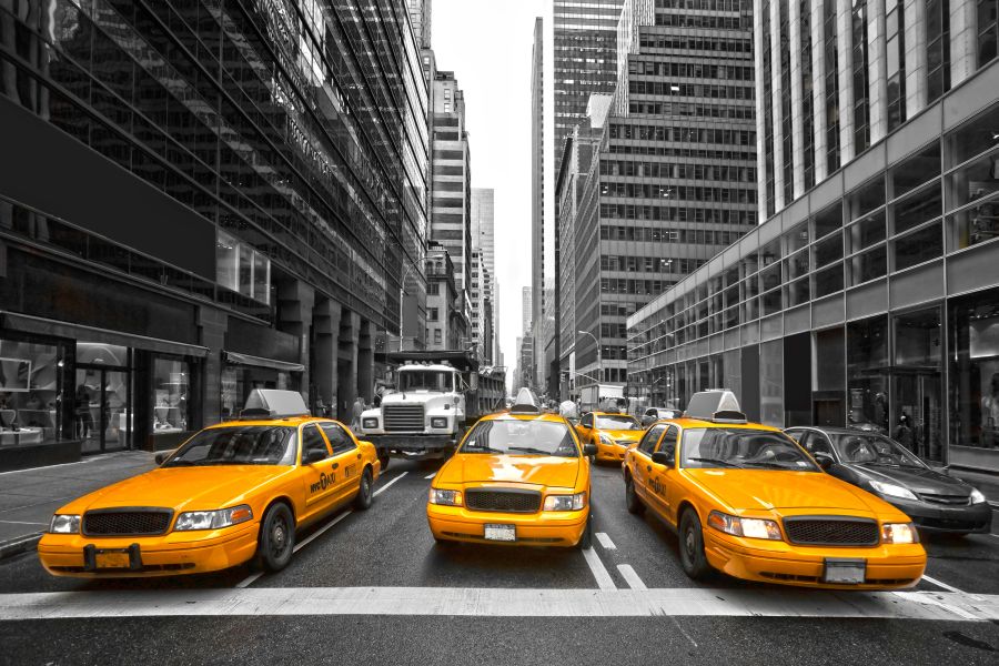 Фотообои желтые машины такси