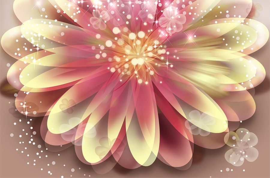 Фреска Фрактальный 3D цветок