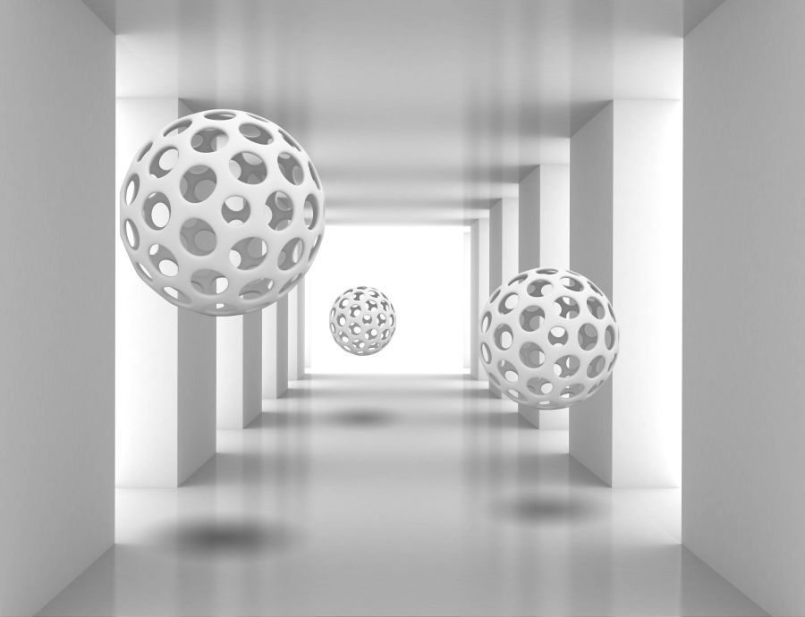 Фреска 3D парящие шары