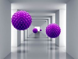 Фотообои 3D Колючие фиолетовые шары