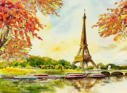 Фотообои Париж, башня - рисунок