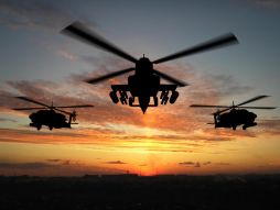 Фотообои Вертолет на закате