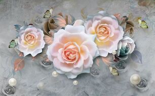 Фреска Персиковые розы