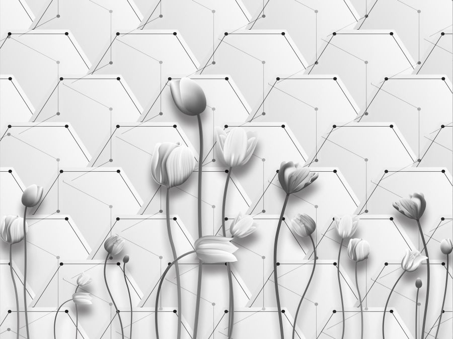 Фреска Абстрактные цветы