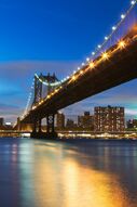 Фотообои Манхеттенский мост ночью