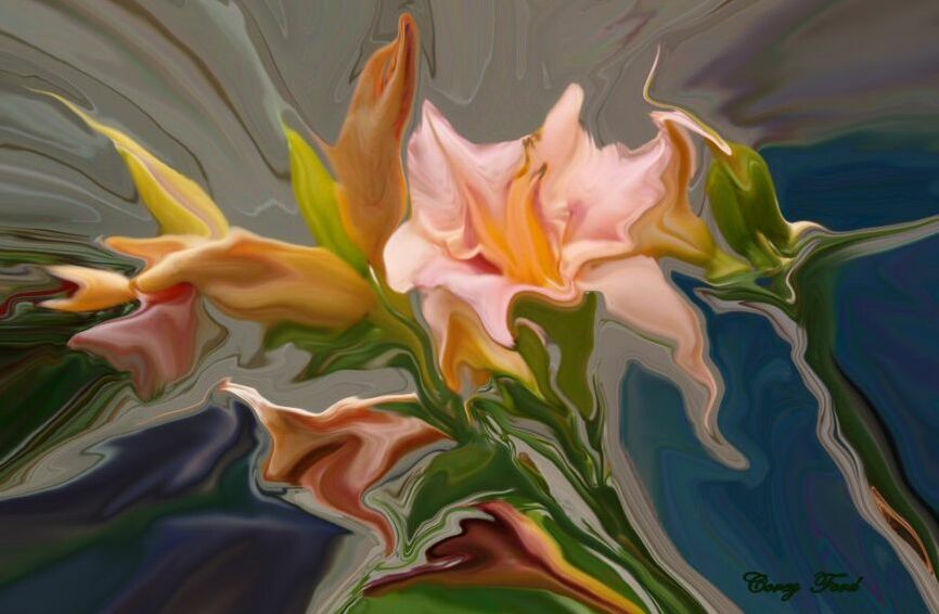 Картина на холсте волшебная лилия, арт hd1449401