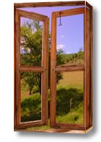Картина Приоткрытое деревянное окно