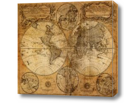 Картина Карта мира под старину
