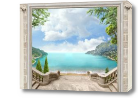 Картина Фальш окно с видом на голубое море