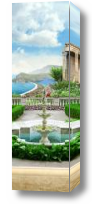 Картина летняя терраса с фонтаном