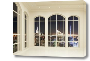 Картина панорамные окна с видом на город
