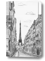 Картина Париж карандашом черно-белый